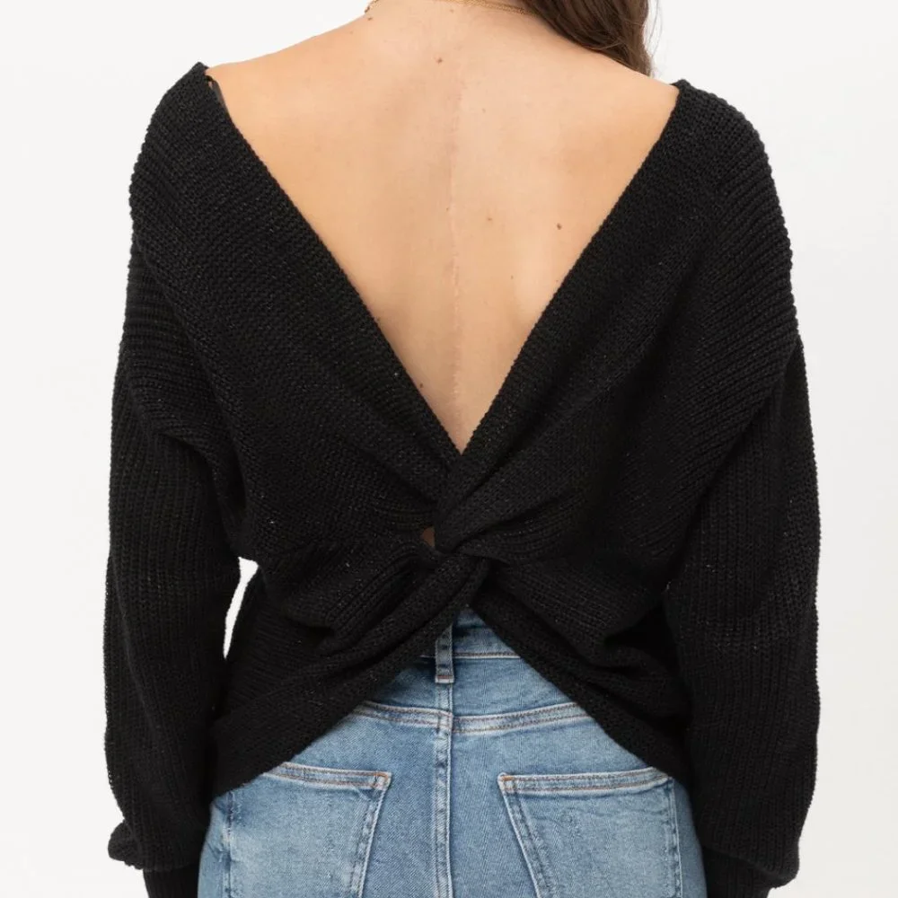 ⚡FINAL SALE! Black Pullover Fleck Sweater - Picture 3 of 6